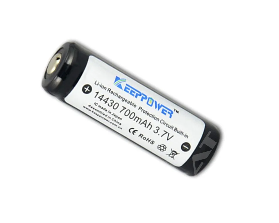Keeppower 14430 – 700mAh, 3.7V Li-Ion-Akku geschützt – Produktübersicht Keeppower 14430 – 700mAh, 3.7V Li-Ion-Akku geschützt – Produktübersicht