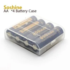 Soshine Kunststoffbox für 4x 14500 oder 4x AA transparent – Produktübersicht