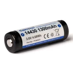 Keeppower 14430 - *1300mAh 3.6V - 3.7V بطارية ليثيوم أيون مع إلكترونيات حماية P1443C4 – نظرة عامة على المنتج