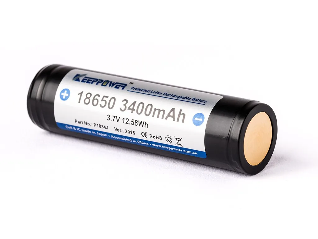 Keeppower 18650 - 3400mAh، 3.6V - 3.7V بطارية ليثيوم أيون محمية – عرض تفصيلي 2 Keeppower 18650 - 3400mAh، 3.6V - 3.7V بطارية ليثيوم أيون محمية – عرض تفصيلي 2