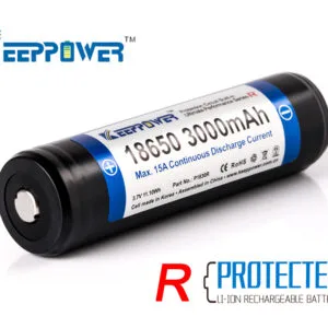 Keeppower R 18650 3000mAh 3.6V - 3.7V بطارية ليثيوم أيون PCB محمية – نظرة عامة على المنتج Keeppower R 18650 3000mAh 3.6V - 3.7V بطارية ليثيوم أيون PCB محمية – نظرة عامة على المنتج