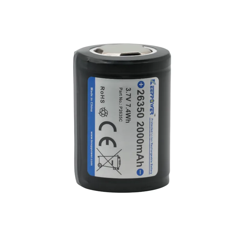 Keeppower 26350 – 2000mAh, 3.6V – 3.7V Li-Ion-Akku PCB-geschützt – Detailansicht 2 Keeppower 26350 – 2000mAh, 3.6V – 3.7V Li-Ion-Akku PCB-geschützt – Detailansicht 2
