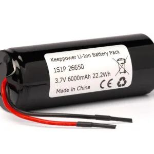 1S1P 26650 3.6V 3.7V (4.2V) *6000mAh Li-Ion-Akku **PCB-geschützt, mit Kabelanschluss – Produktübersicht