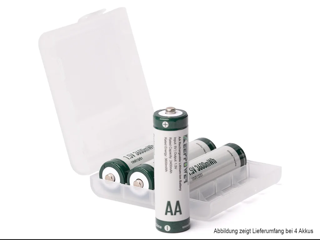 AA 1.5 V Li-Ion-Akku mit 2400 mAh Konstantspannung und Batteriewechselerkennung für Verbraucher… AA 1.5 V Li-Ion-Akku mit 2400 mAh Konstantspannung und Batteriewechselerkennung für Verbraucher – Detailansicht 6