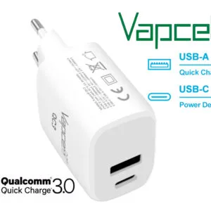 USB-Netzteil Vapcell QC3 5V-3A / 9V-2A / 12V-1.67A Schnellladung – Produktübersicht