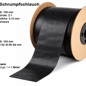Schrumpfschlauch Schwarz 100 mm x 0.13 mm (1 Meter) – Produktübersicht