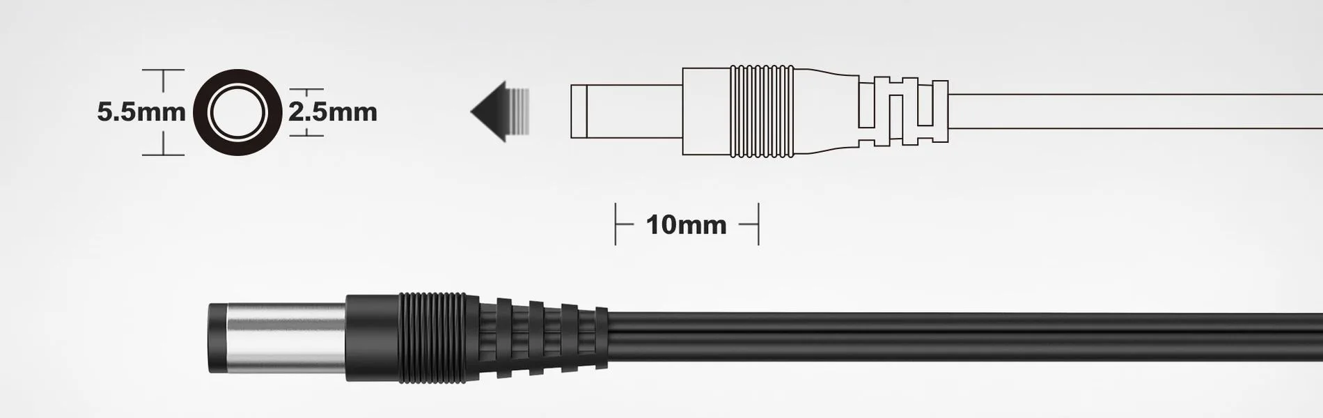 كابل XTAR USB-DC 5.5 × 2.5mm – عرض تفصيلي 2 كابل XTAR USB-DC 5.5 × 2.5mm – عرض تفصيلي 2